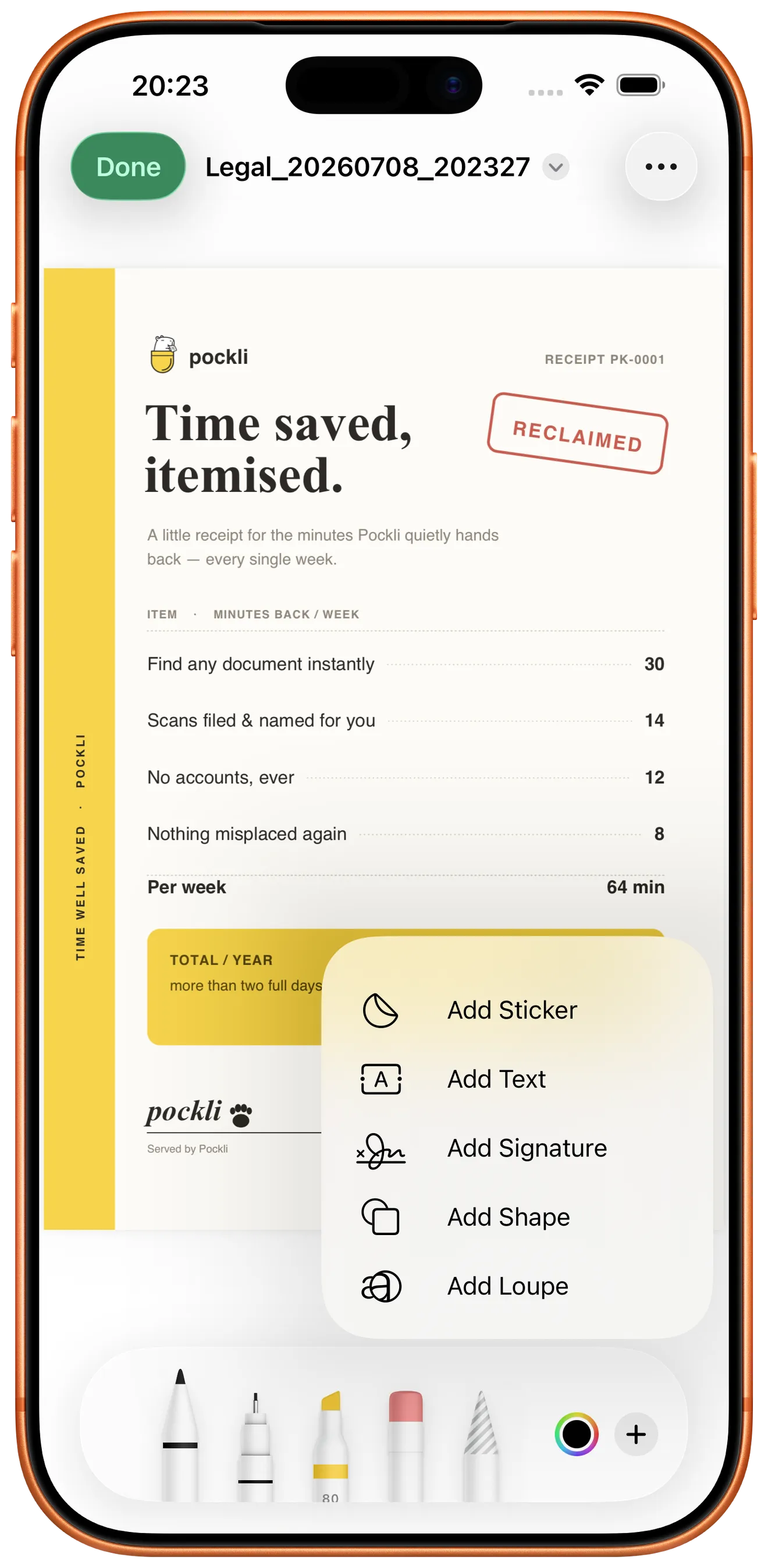 Markup and sign